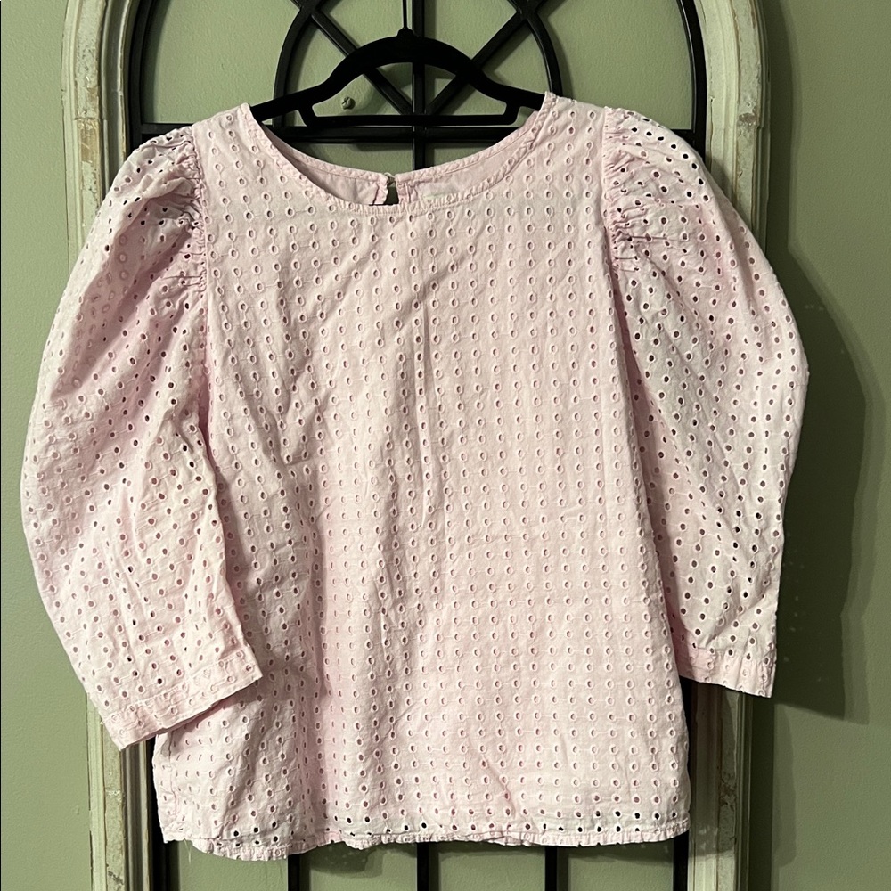 a new day Pink Eyelet Top
